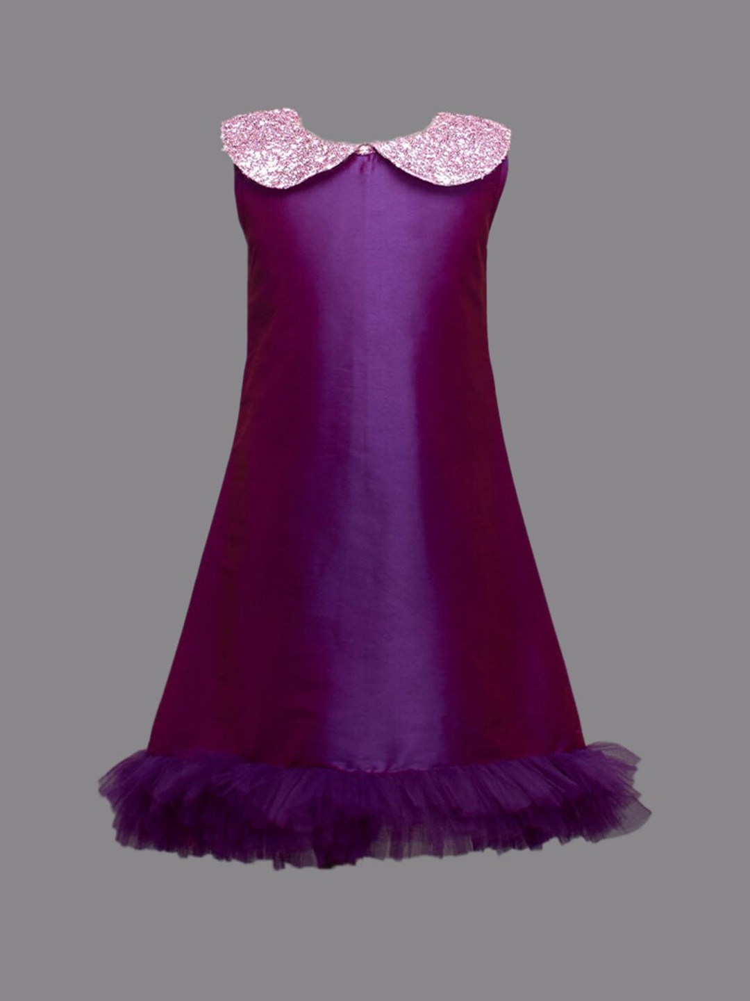 

The Magic Wand Girls Peter Pan Collar Sequinned Maxi Dress, Purple