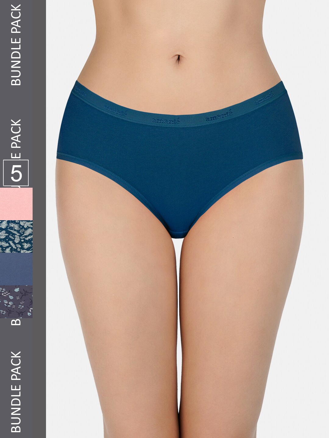 

Amante Women Pack Of 5 Assorted Low-Rise Hipster Briefs PPK45301