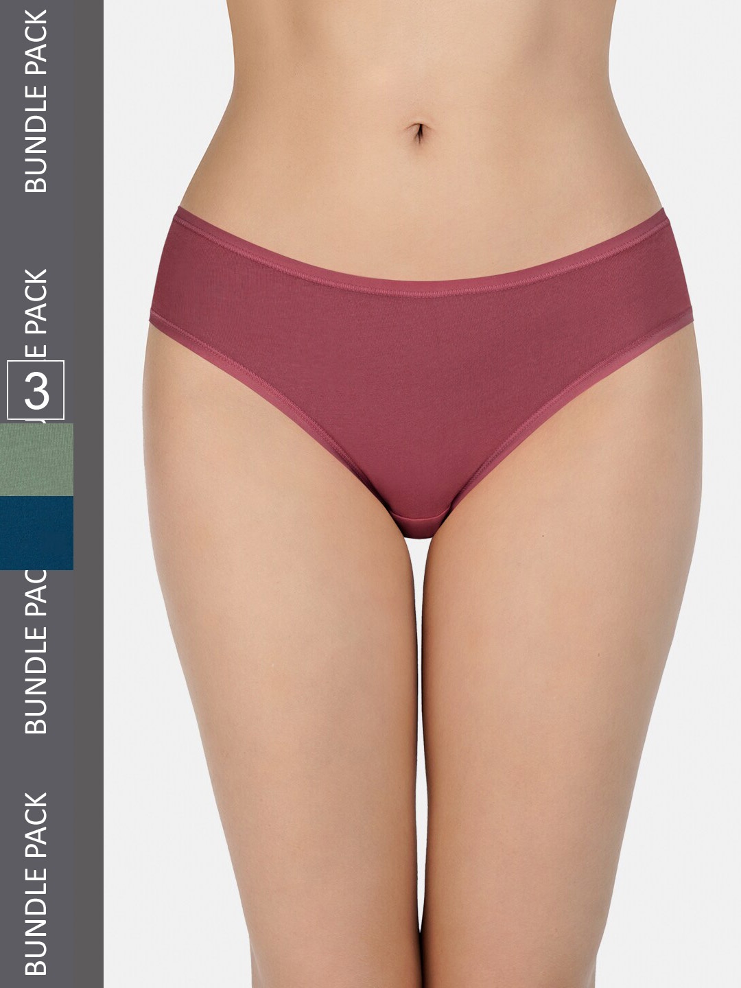 

Amante Women Solid Pack of 3 Low Rise Bikini Brief - PPK33002, Maroon