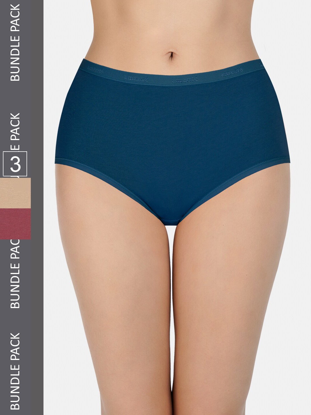

Amante Women Pack Of 3 High-Rise High Waist Basic Briefs-PPK53001, Blue