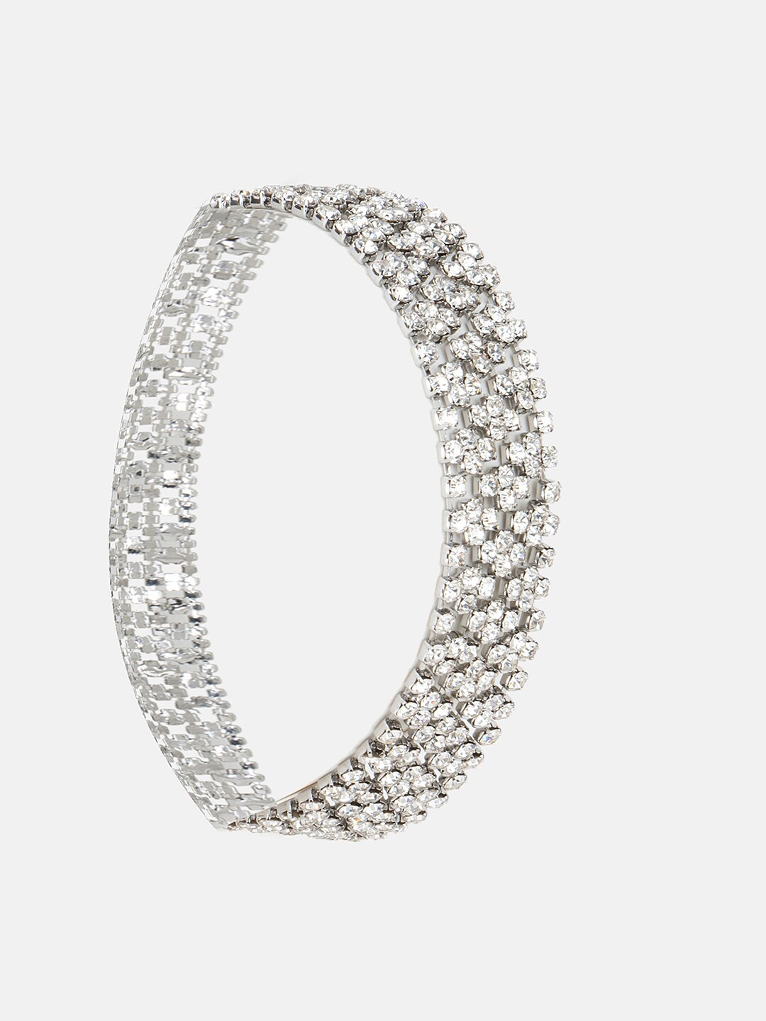 

Kazo Women Silver-Plated Bangle-Style Bracelet, White