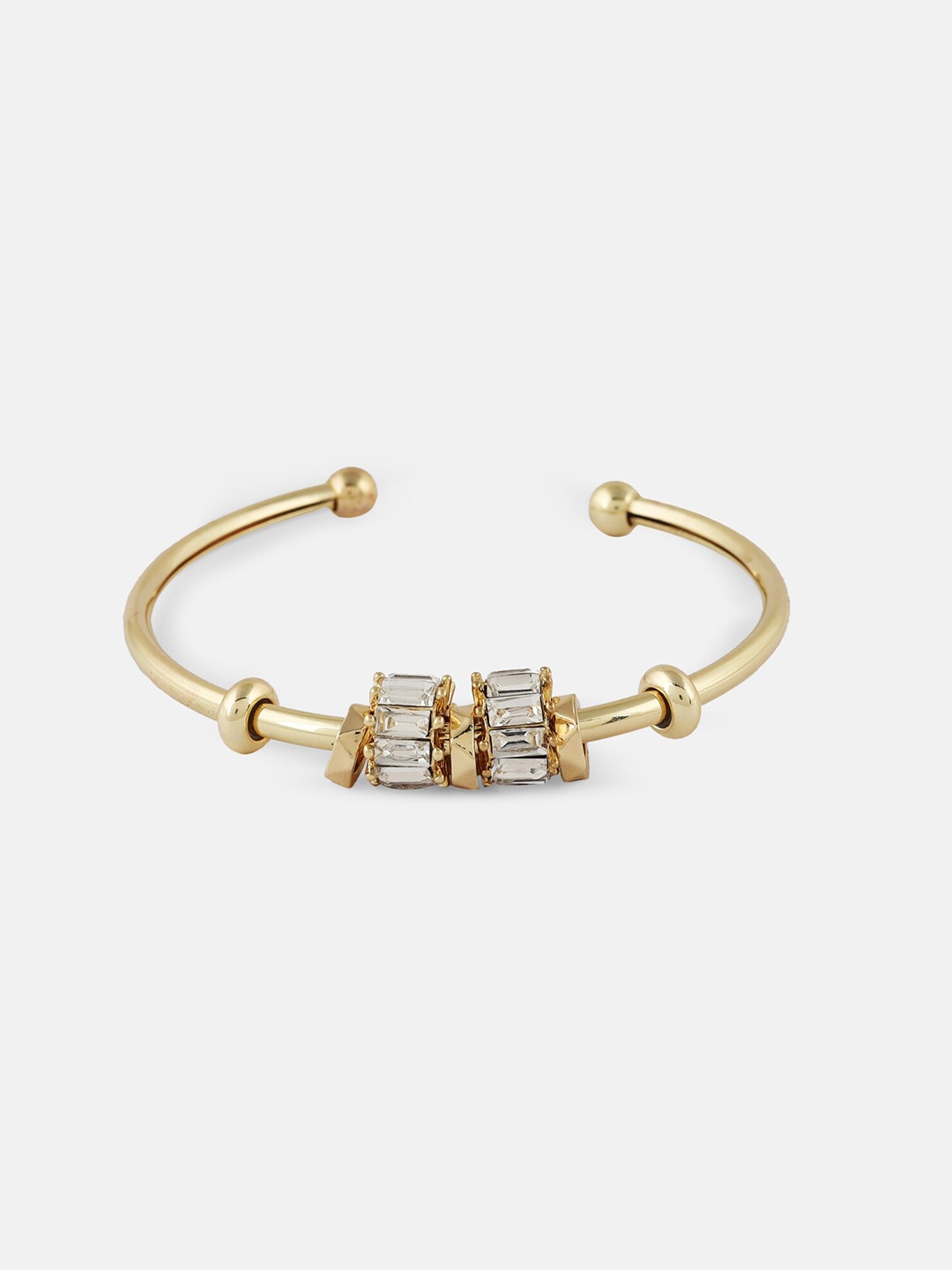 

Kazo Women Gold-Plated Kada Bracelet, White