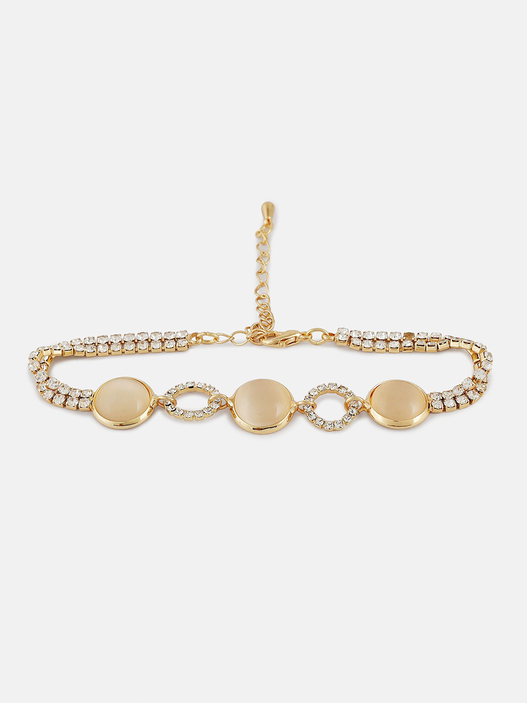 

Kazo Women Gold-Plated Link Bracelet, White
