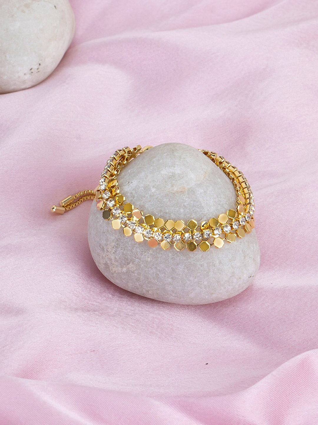

Kazo Women Gold-Plated Armlet Bracelet, White