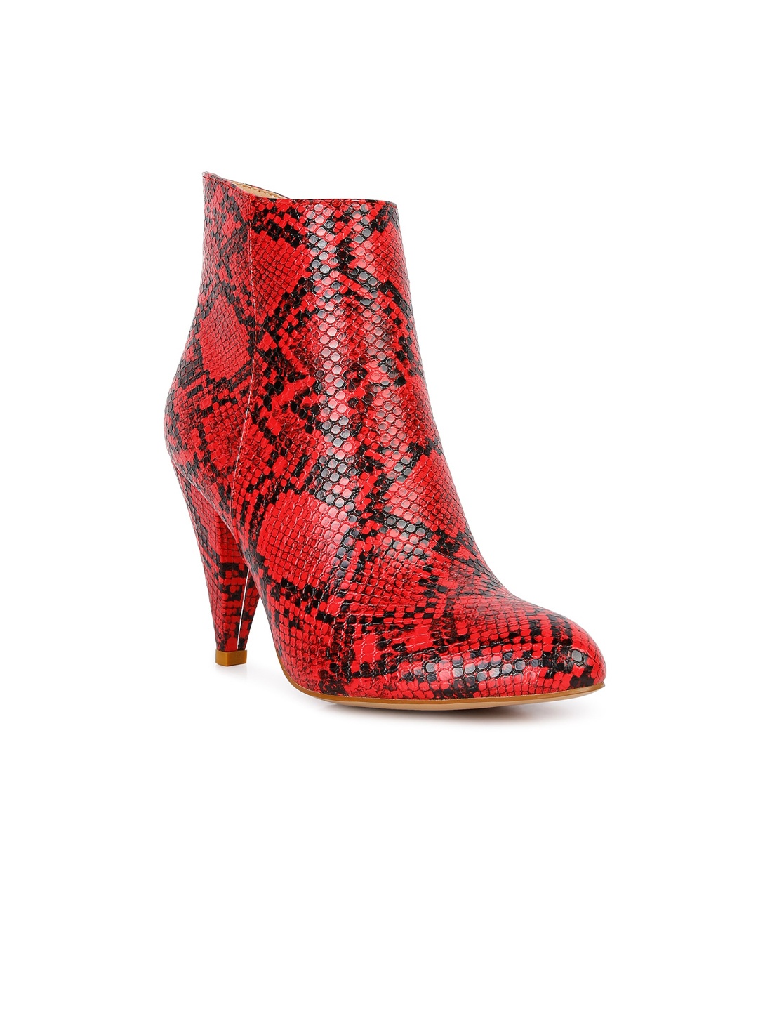 

London Rag Women Printed Regular Boots, Red