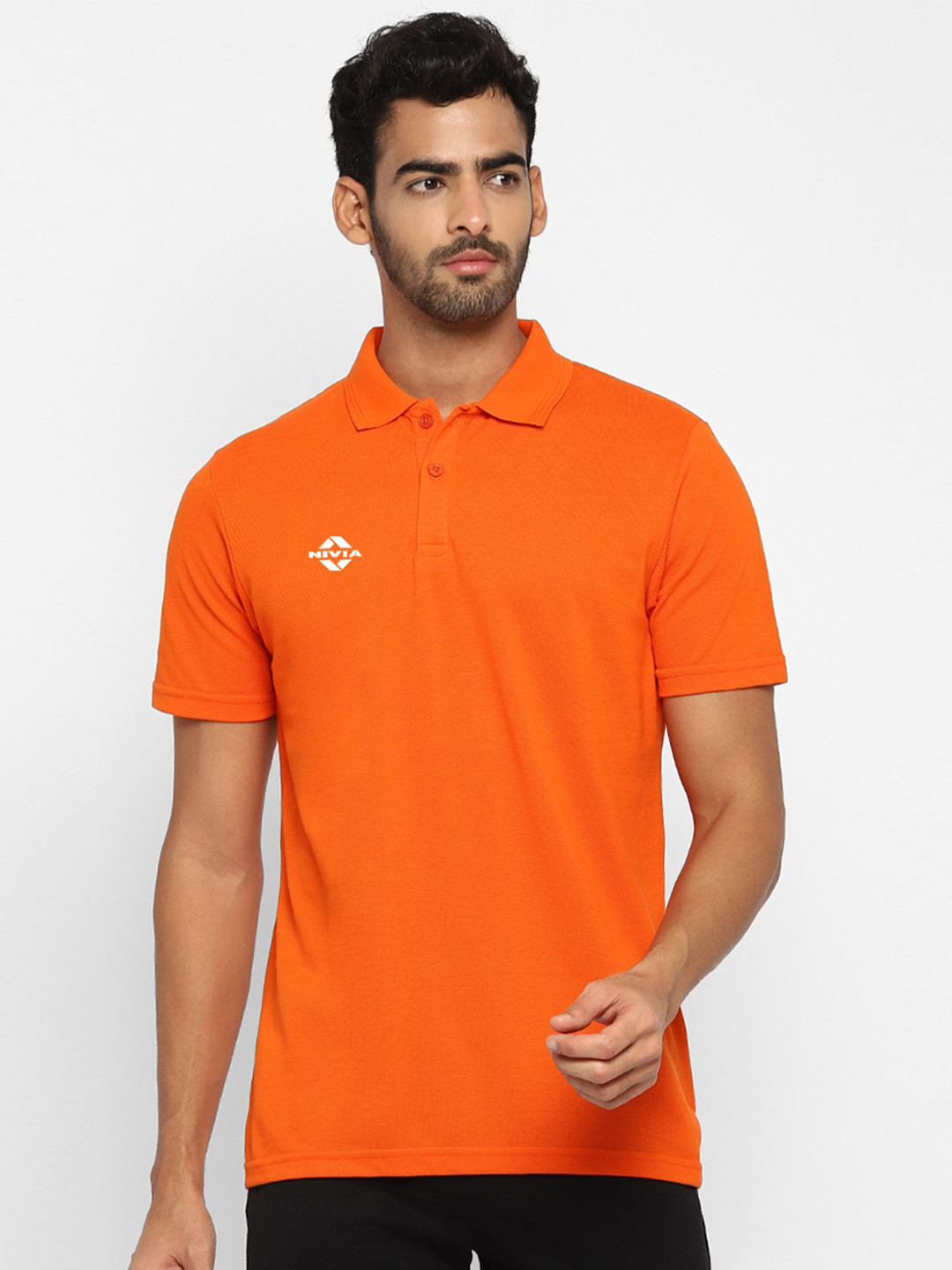 

NIVIA Men Polo Collar T-shirt, Orange