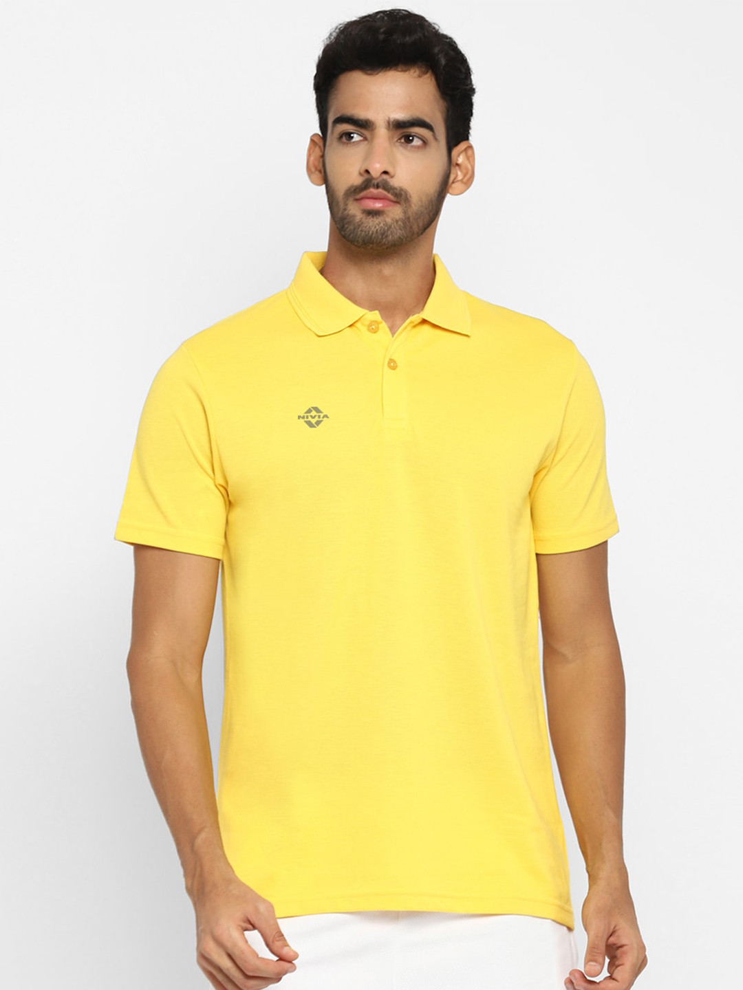 

NIVIA Men Polo Collar T-shirt, Yellow