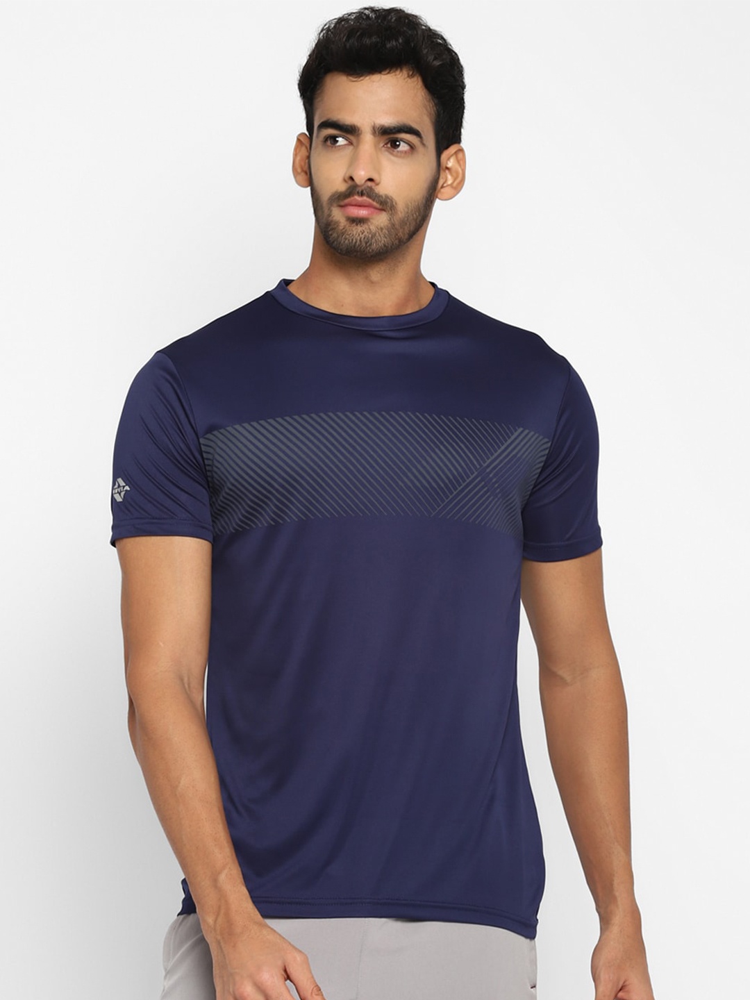 

NIVIA Men Printed T-shirt, Navy blue