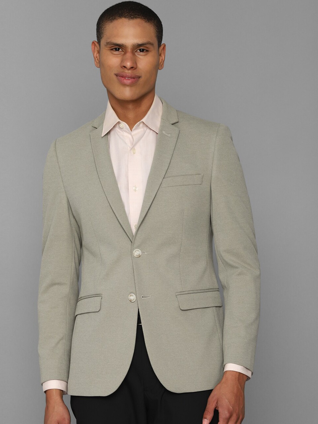 

Allen Solly Men Slim-fit Single-breasted Blazer, Olive