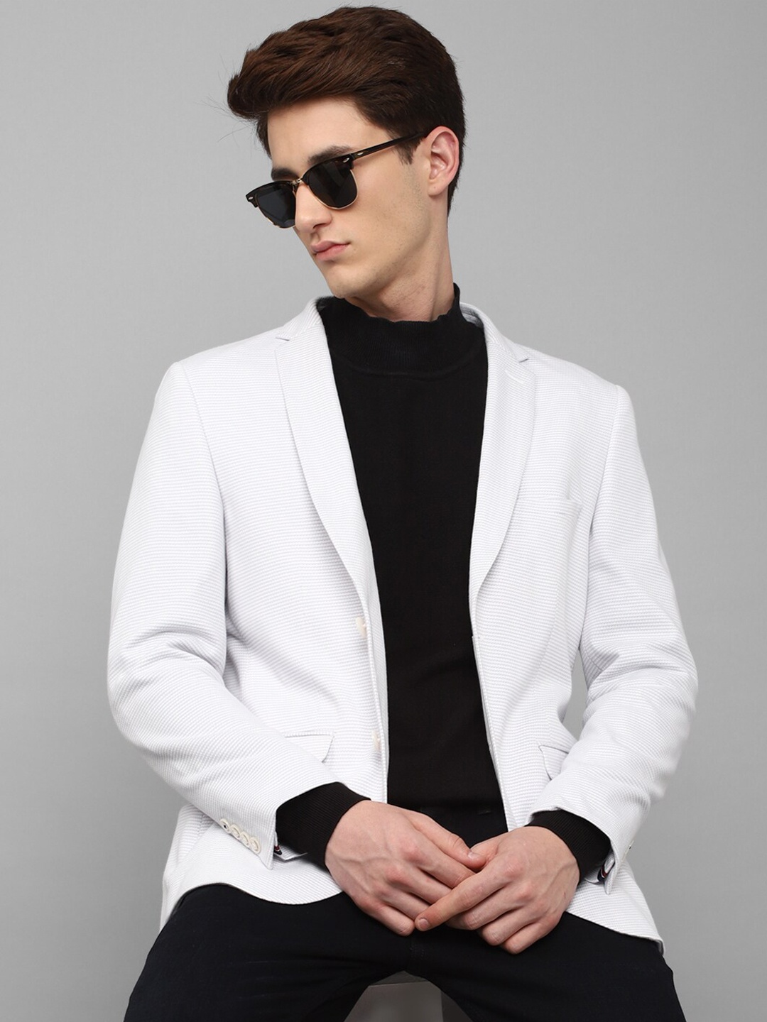 

Louis Philippe Sport Men Self-design Slim-fit Single-breasted Blazer, White