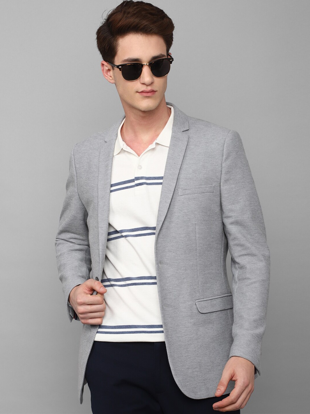 

Louis Philippe Sport Men Solid Single-Breasted Casual Blazer, Grey