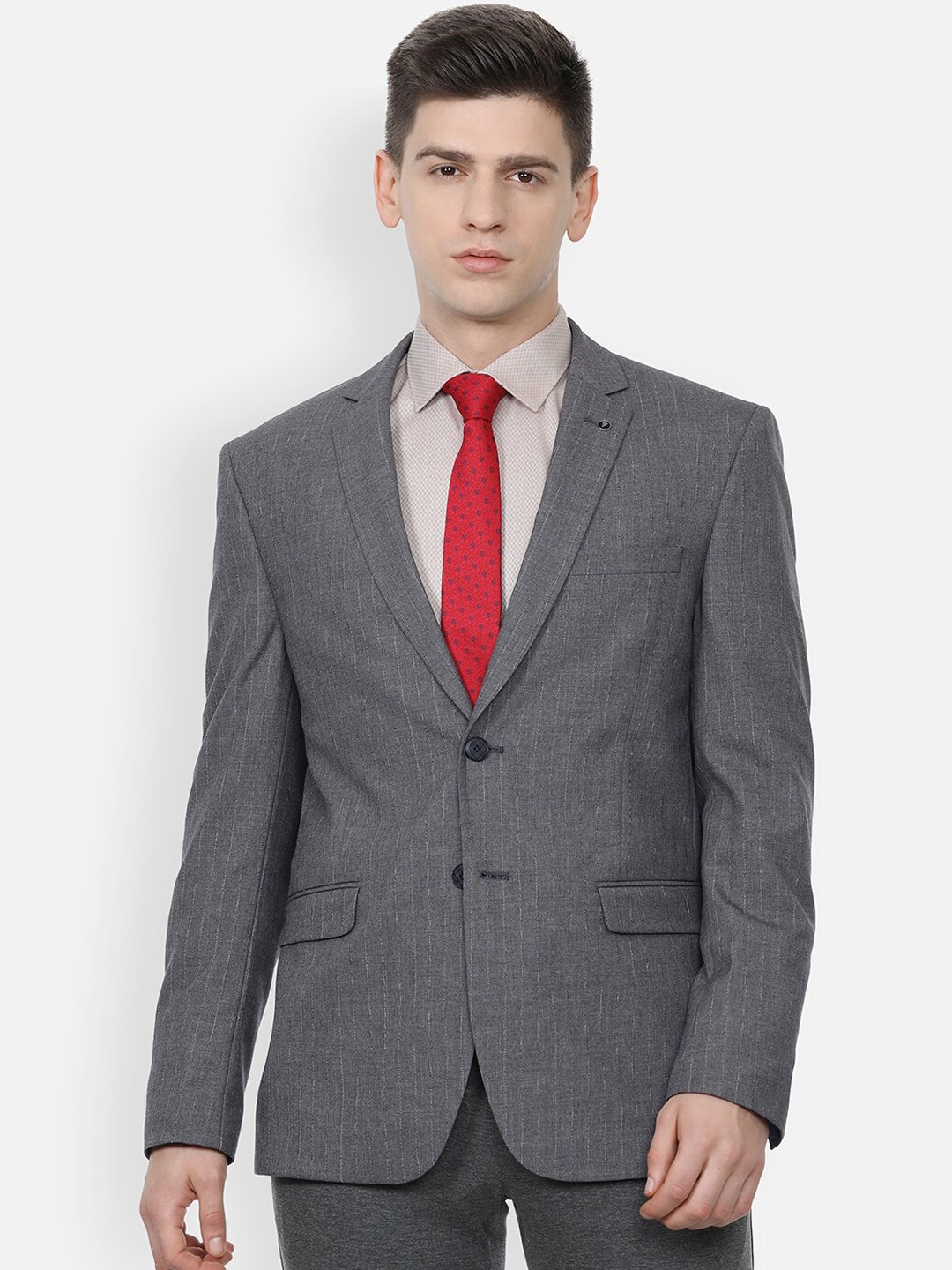 

Van Heusen Men Self-Design Single-Breasted Formal Slim-Fit Blazer, Grey