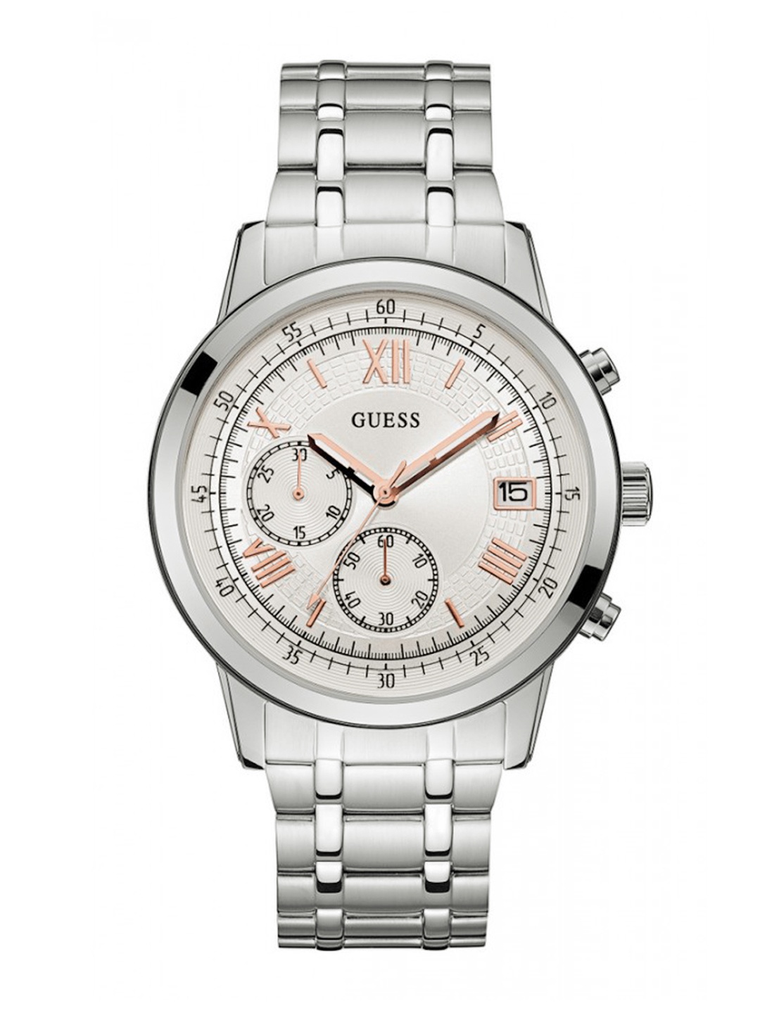 

GUESS Men Silver-Toned Analogue Watch W1001G1