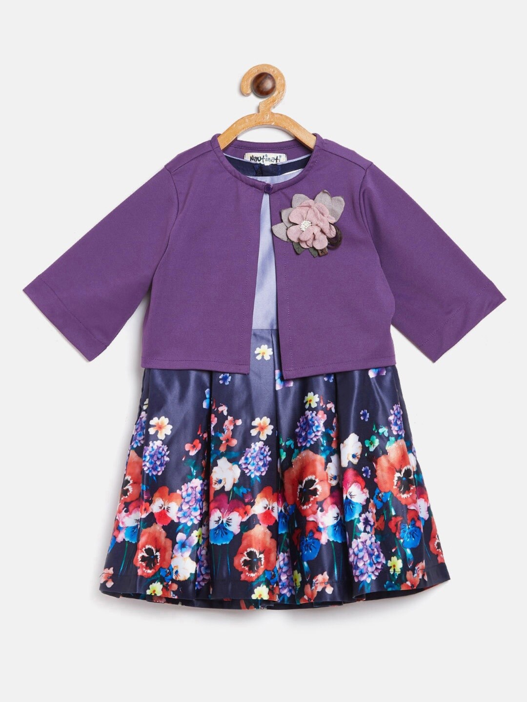

Nauti Nati Purple Floral Satin Dress
