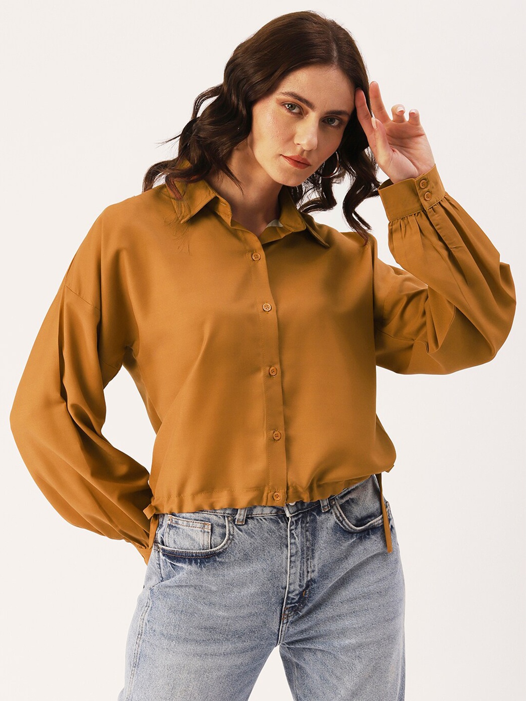 

DressBerry Women Shirt Style Top, Mustard