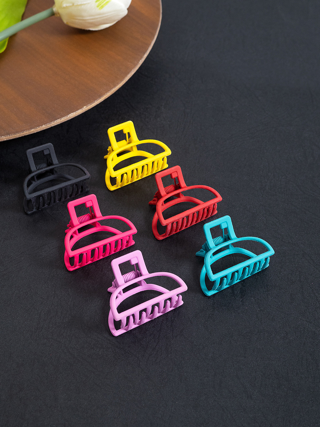 

Golden Peacock Women Set of 6 Metal Claw Clip, Burgundy
