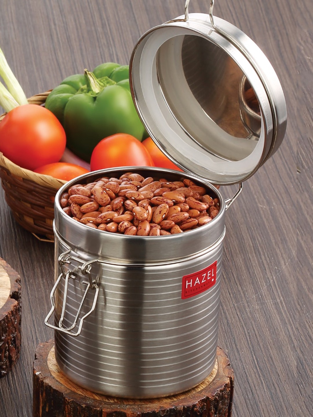 

HAZEL Stainless Steel Clip-On Kitchen Storage Container, Silver