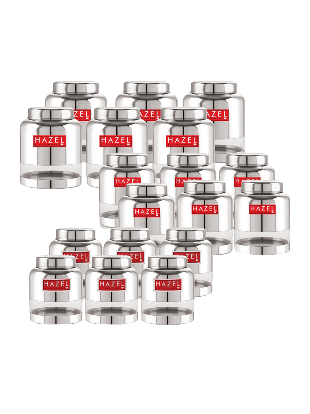 

HAZEL Set of 18 Kitchen Storage Containers, Silver
