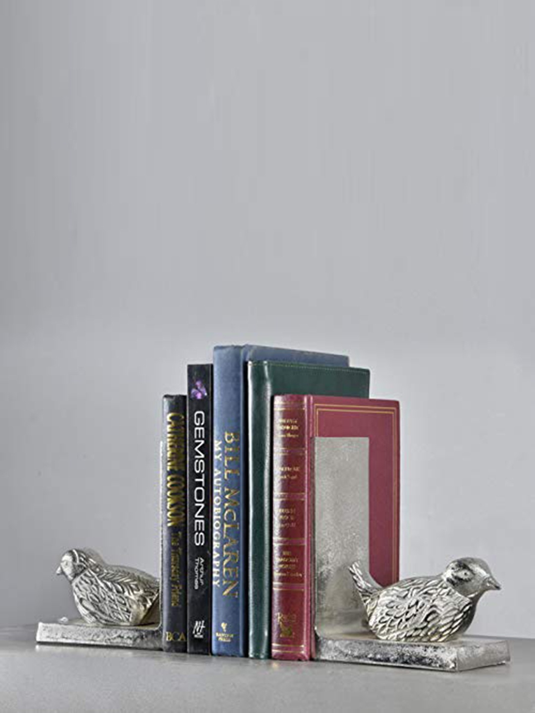 

CASA DECOR Silver-Toned Birdie Jolt Unique Bookends