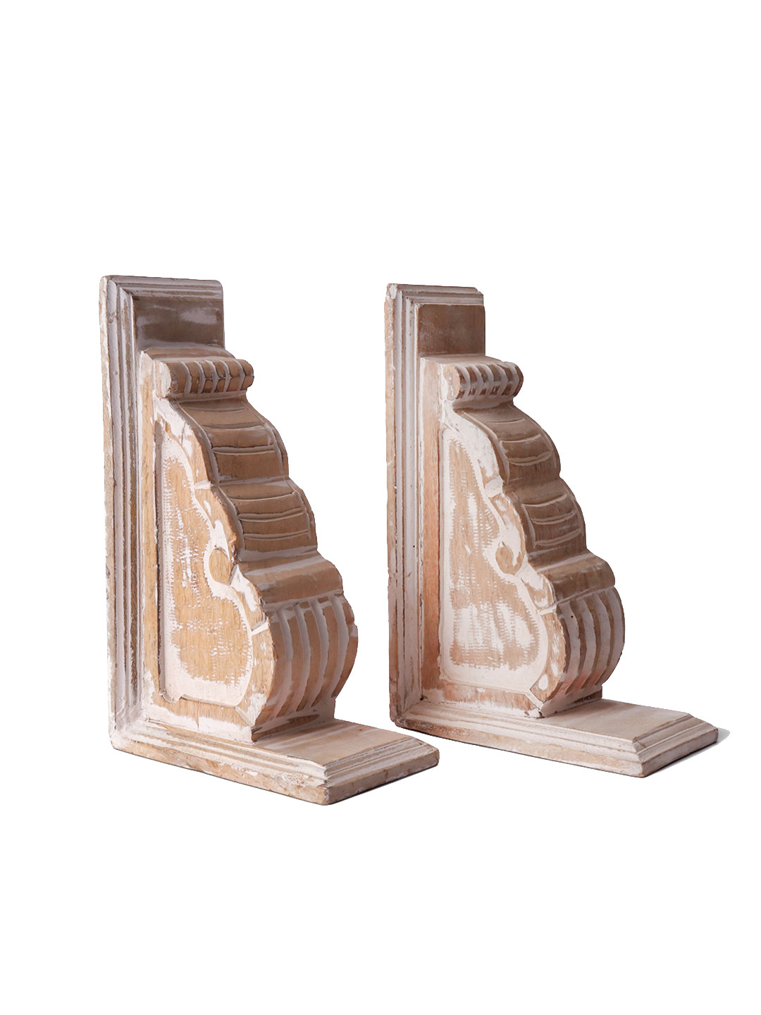 

CASA DECOR Brown Distressed Rustic Wooden Corbels