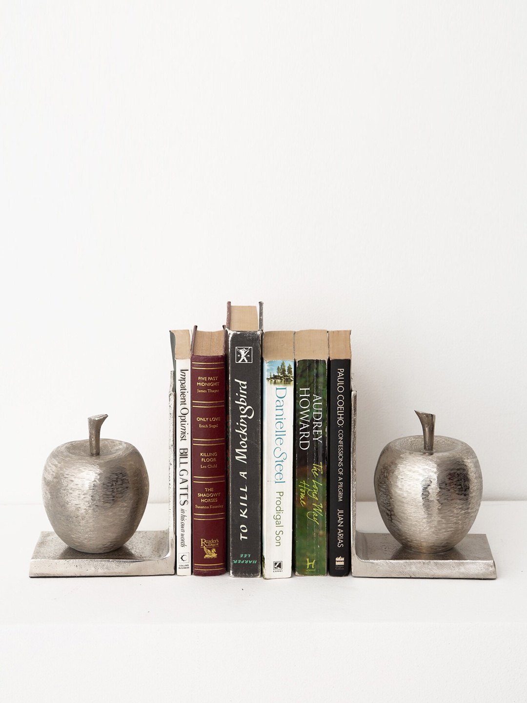 

CASA DECOR Apple Metal Bookends Showpieces, Silver