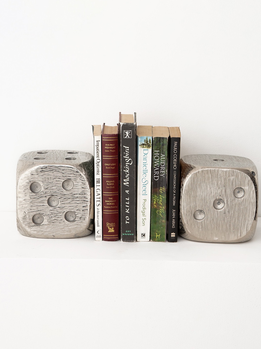 

CASA DECOR Dice Metal Bookends Showpieces, Silver