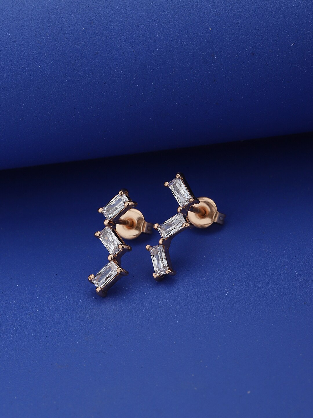 

Carlton London Rose Gold Contemporary Studs Earrings