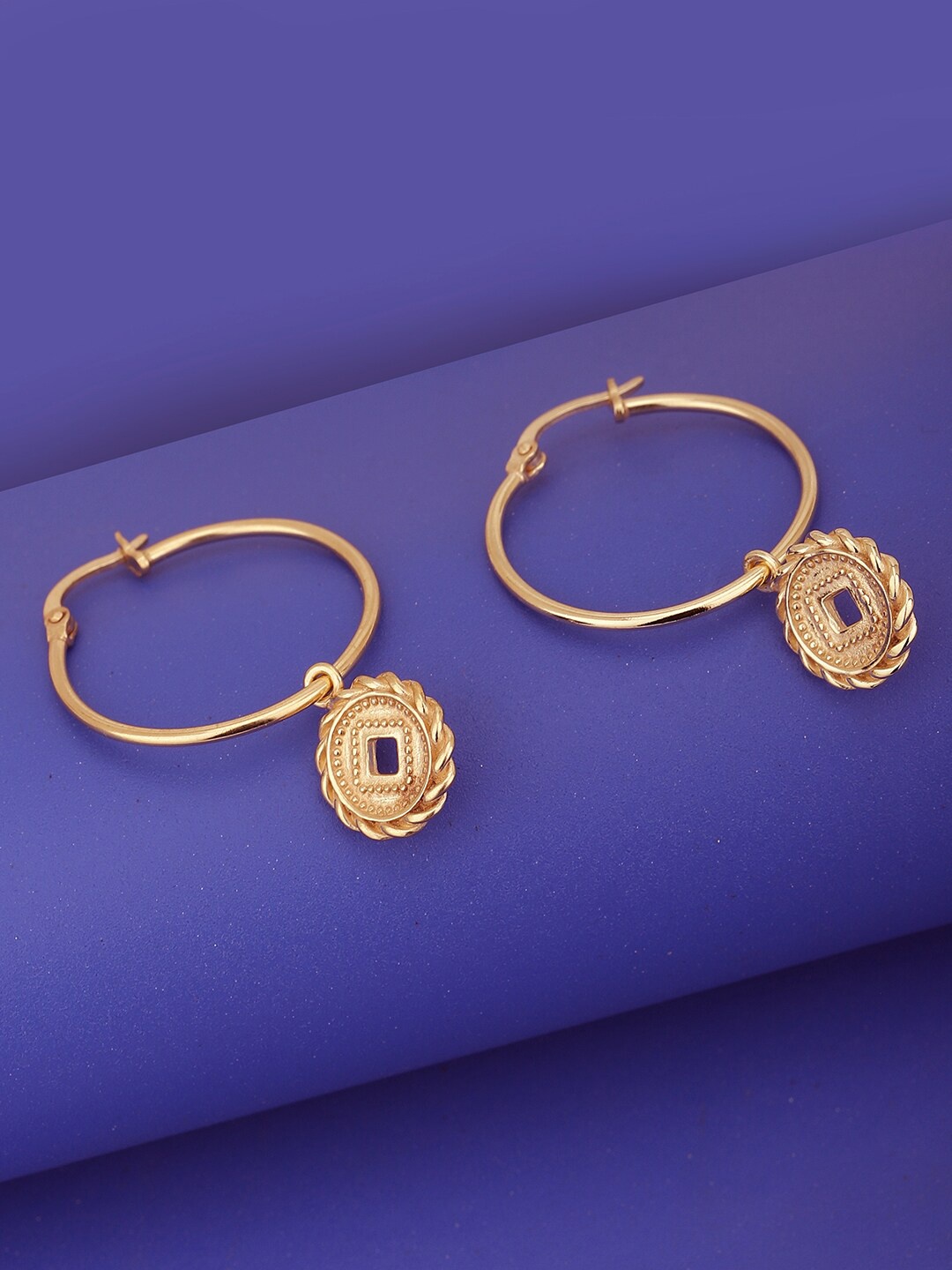 

Carlton London Women Gold-Plated Circular Hoop Earrings