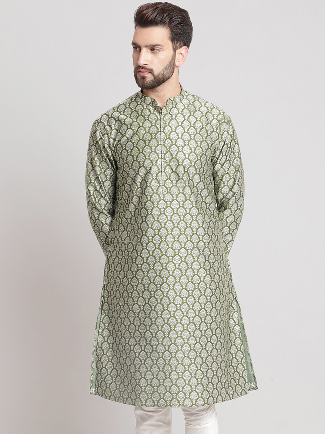 

TREEMODA Men Ethnic Motifs Printed Kurta, Green