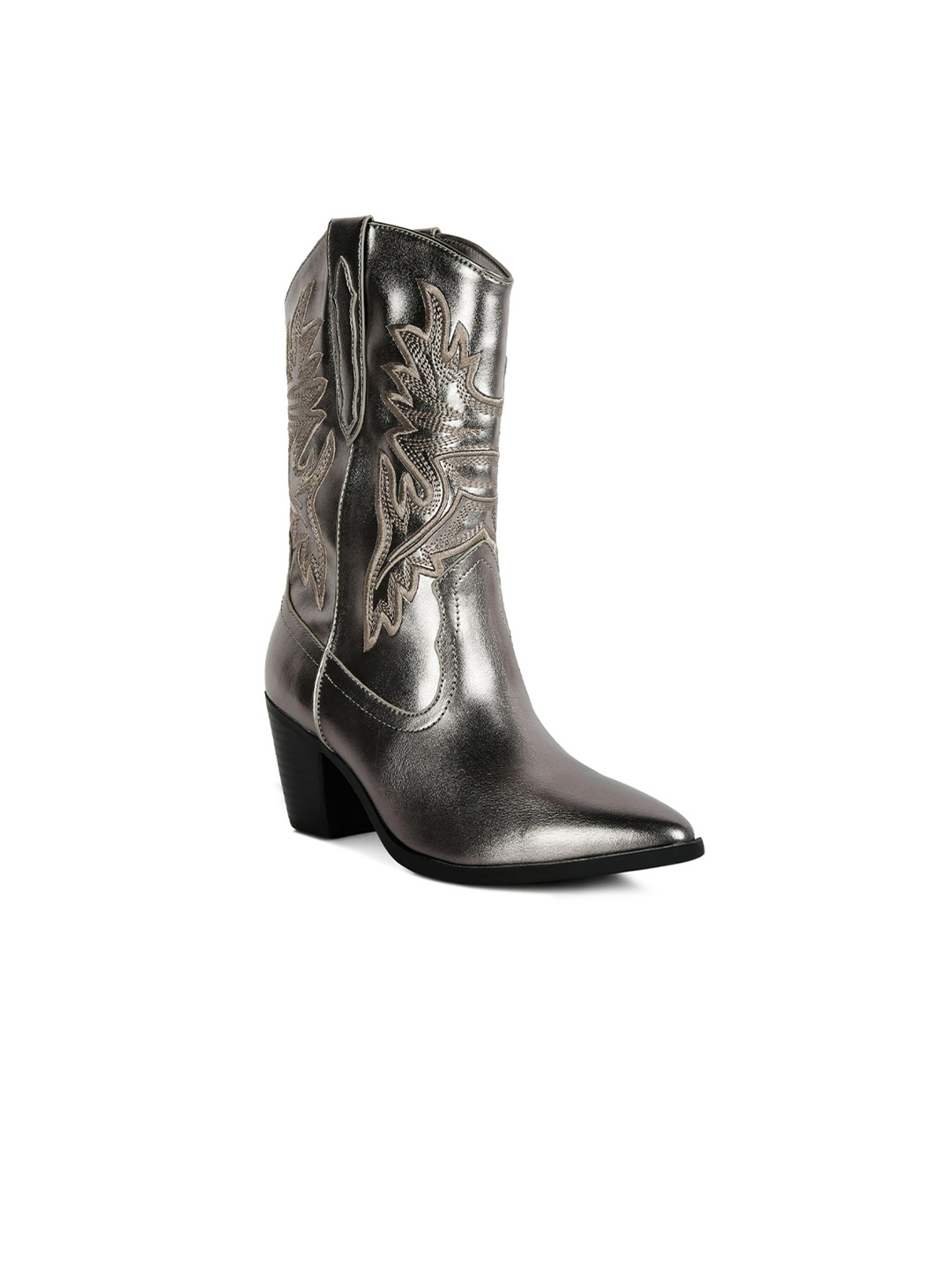 

London Rag Women Cowboy Ankle Length Boots, Grey