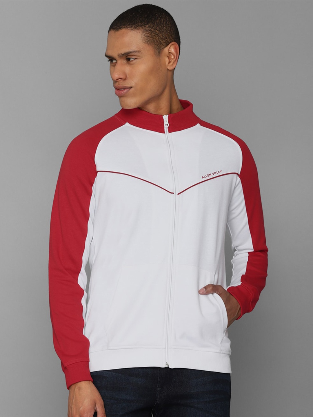 

Allen Solly Mock Collar Cotton Sweatshirt, White