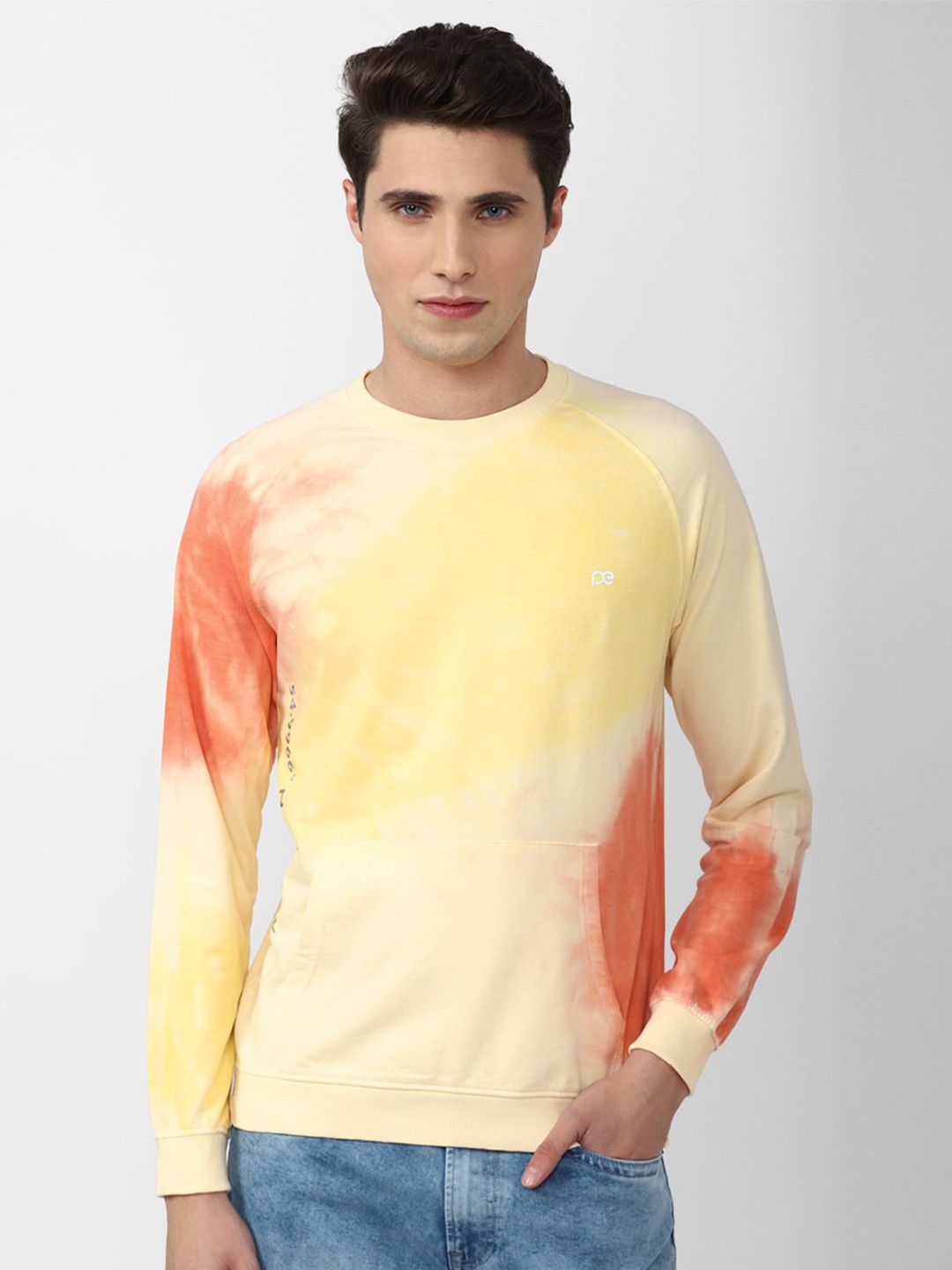 

Peter England Casuals Men Printed Round Neck Sweatshirt, Yellow
