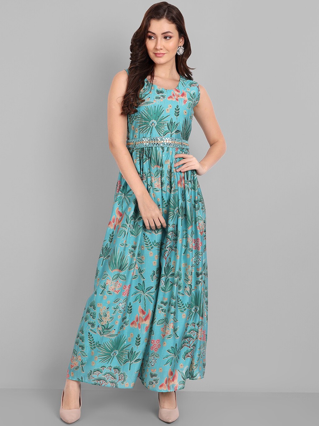 

Pakiza Women Blue Printed Anarkali Kurta