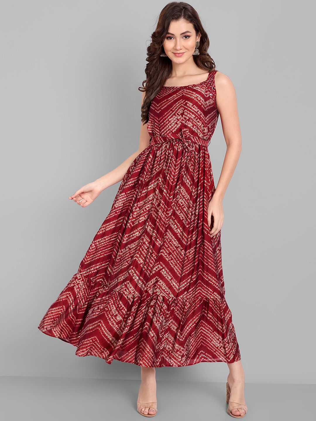 

Pakiza Tie and Dye Cotton Maxi Dress, Red