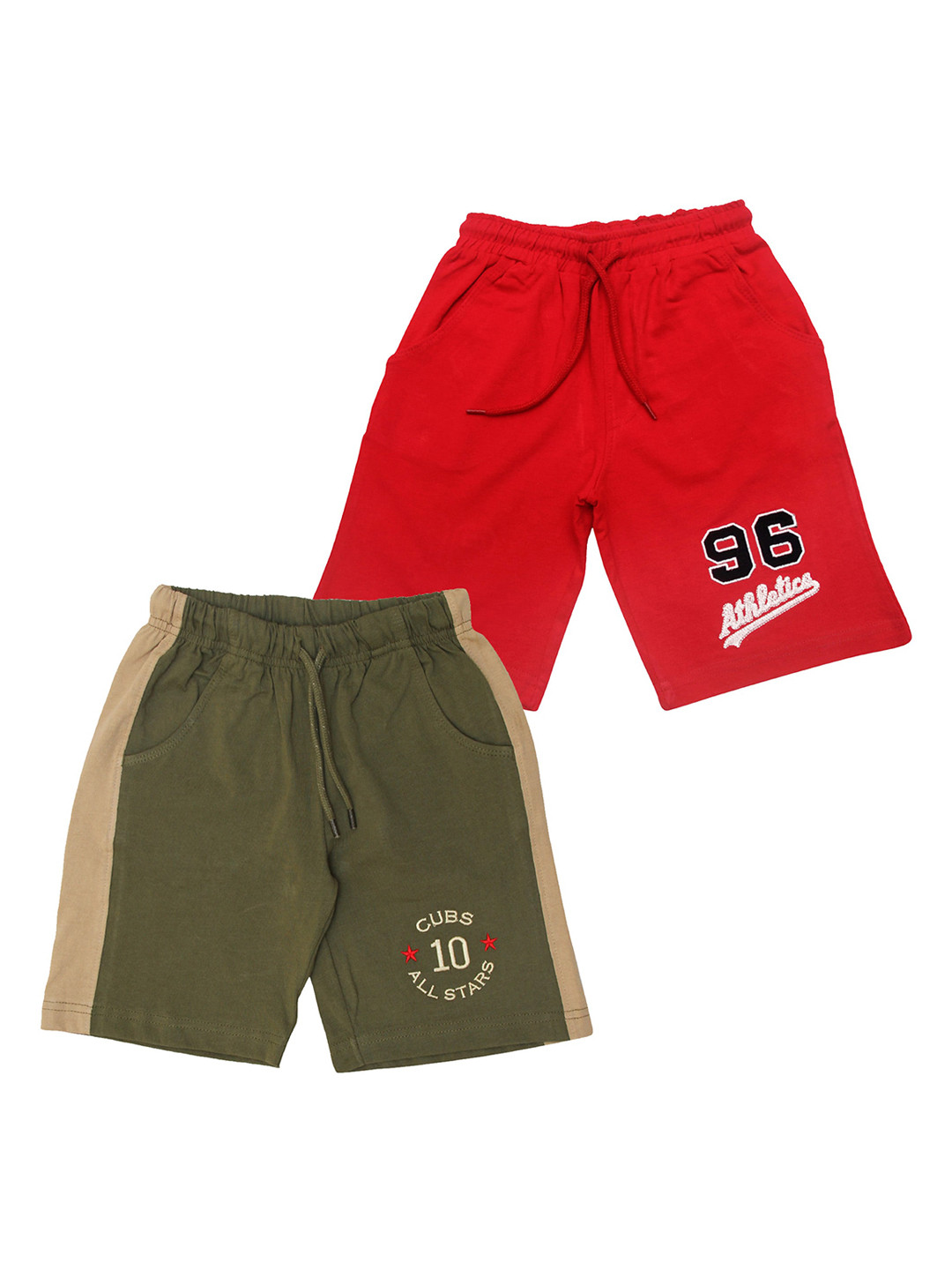 

JusCubs Boys Pack of 2 Pure Cotton Shorts, Red