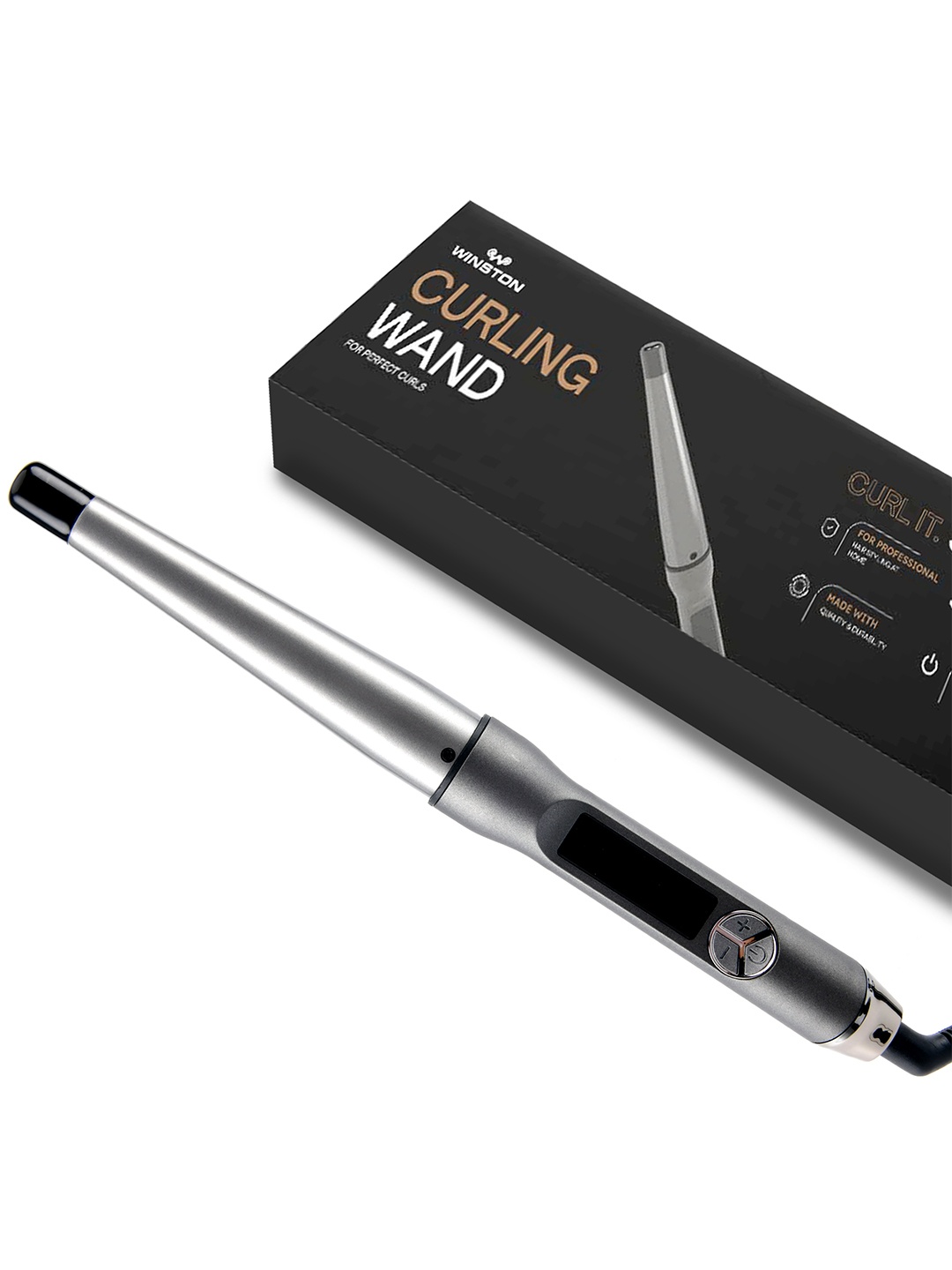 

WINSTON Hair Curling Wand with Adjustable Temperature Setting 19-32mm, Grey