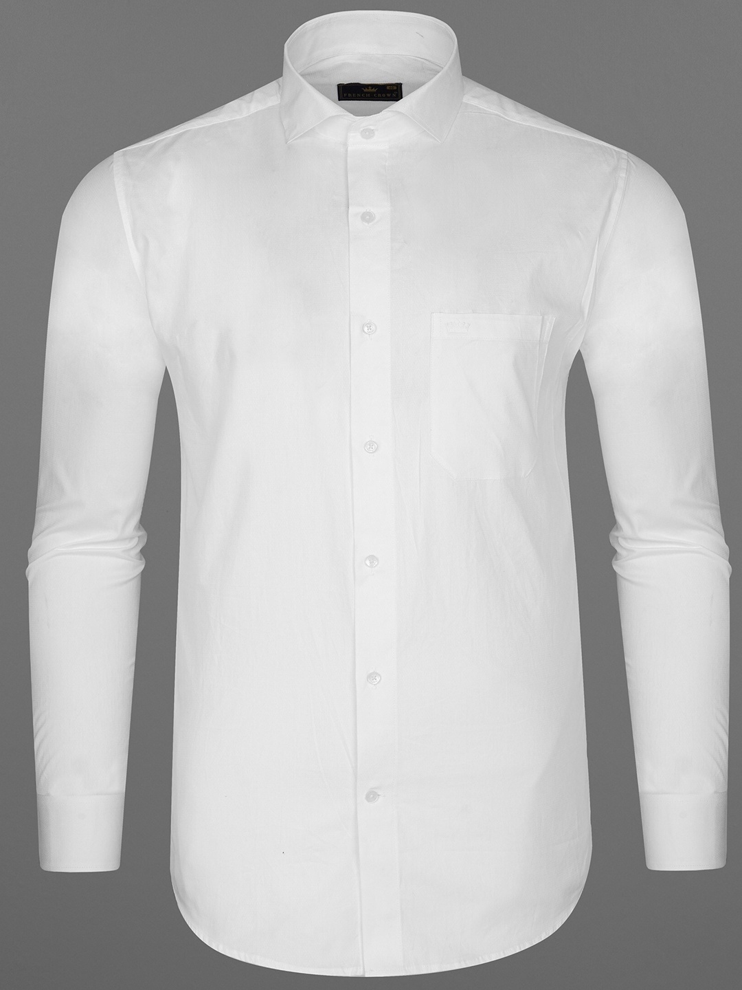 

FRENCH CROWN Men Standard Casual Cotton Shirt, White