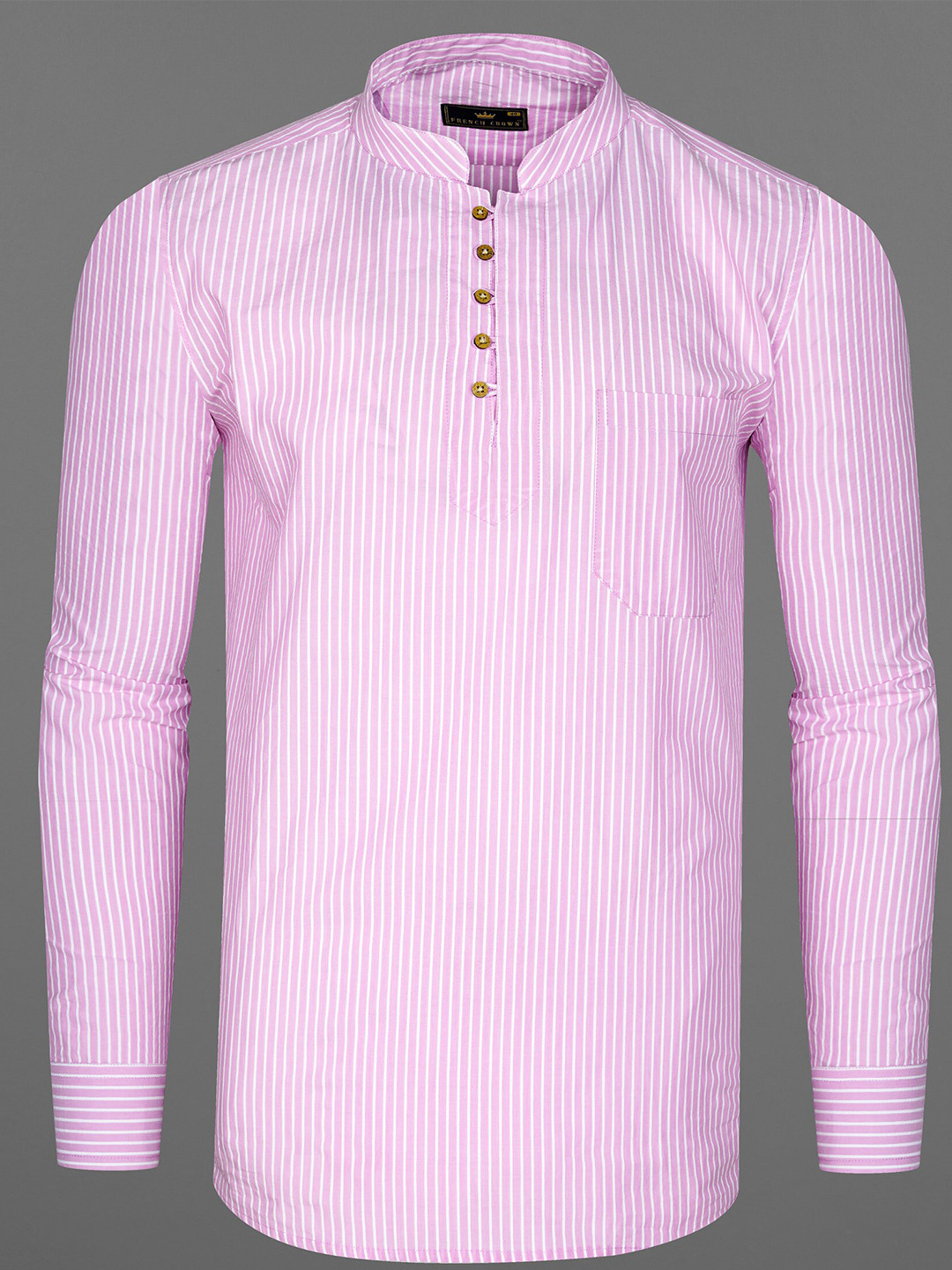 

FRENCH CROWN Men Pink Standard Striped Formal Shirt