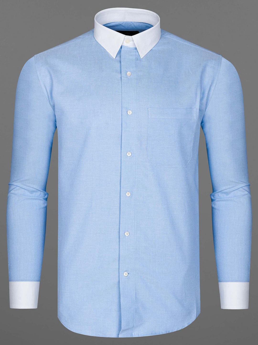 

FRENCH CROWN Men Standard Cotton Formal Shirt, Blue