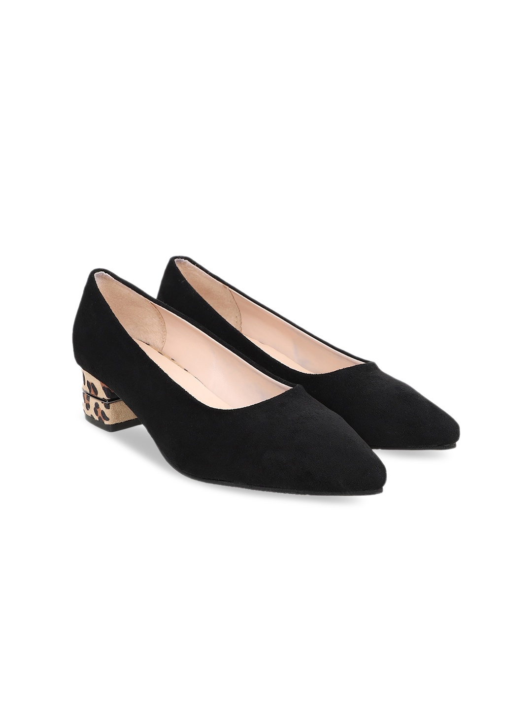 

Sherrif Shoes Women Suede Block Pumps, Black