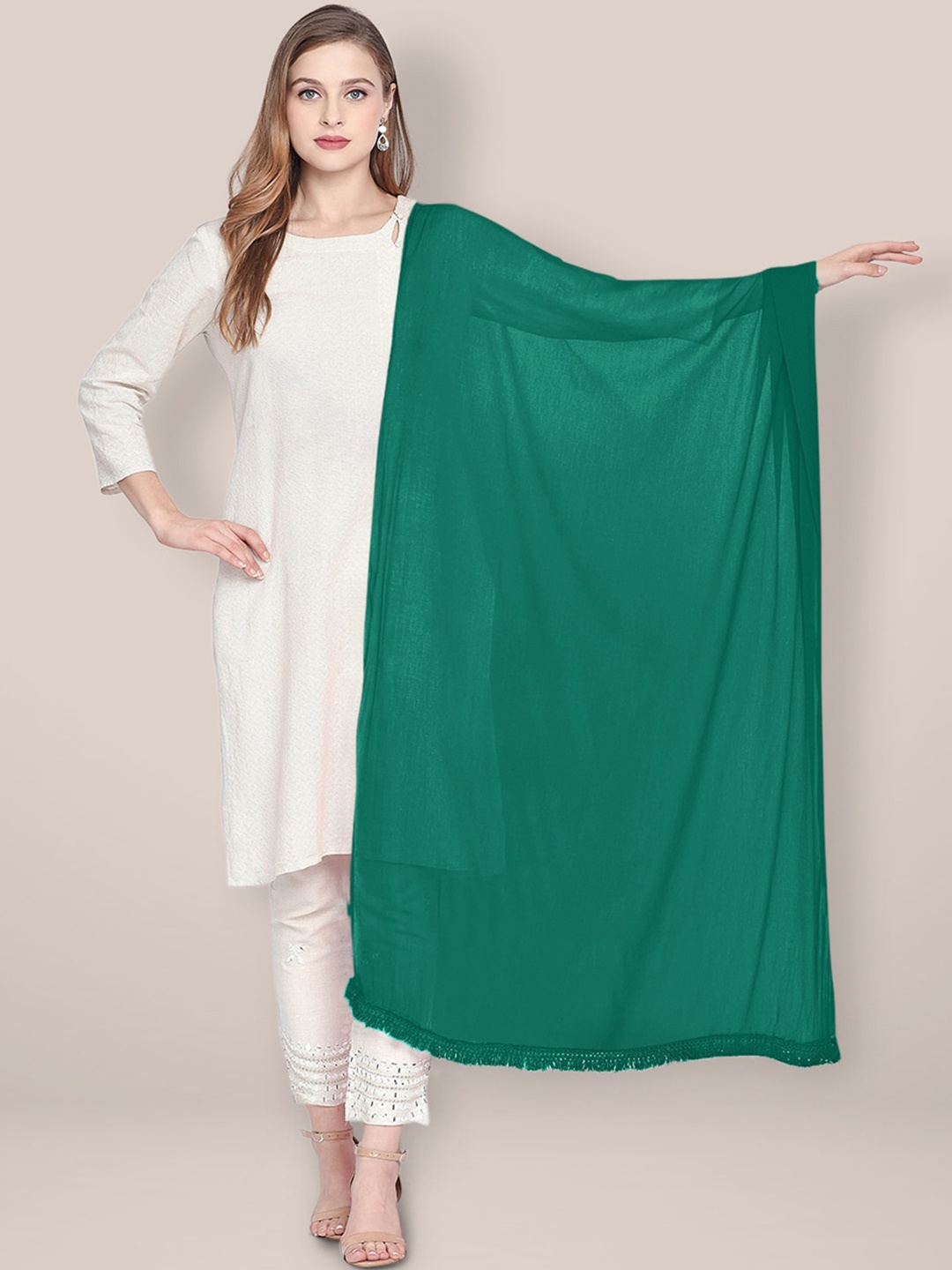 

Dupatta Bazaar Solid Chiffon Dupatta, Green