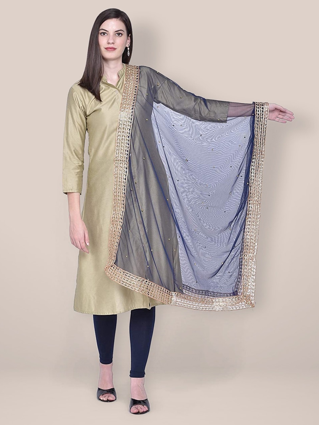 

Dupatta Bazaar Embroidered Dupatta with Sequinned, Blue