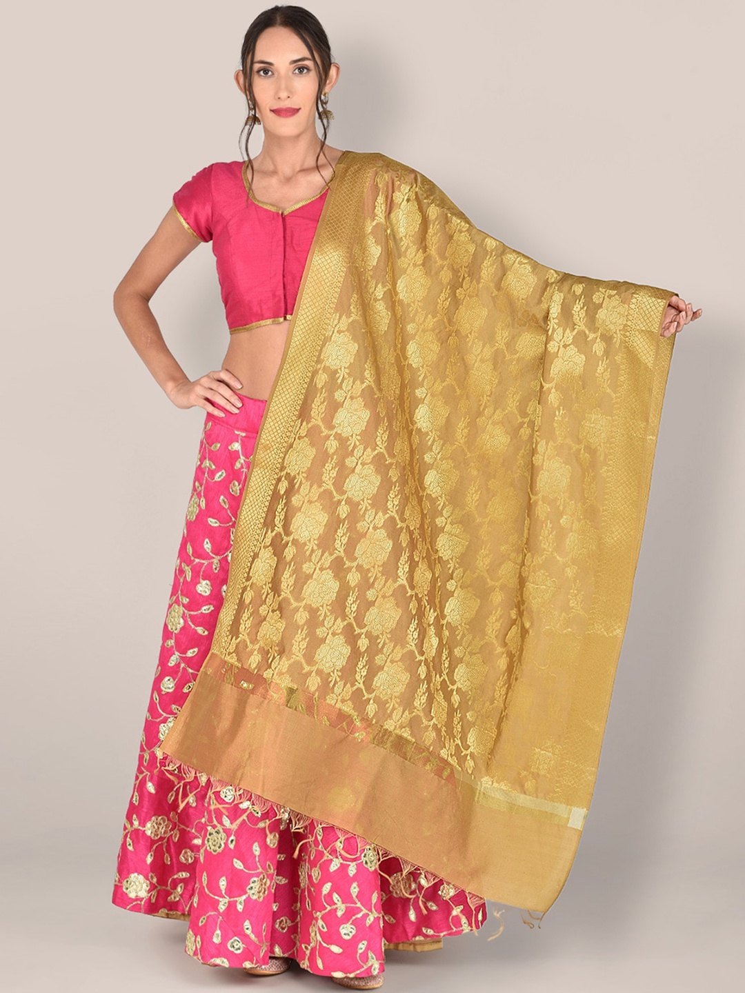 

Dupatta Bazaar Woven Design Dupatta, Gold