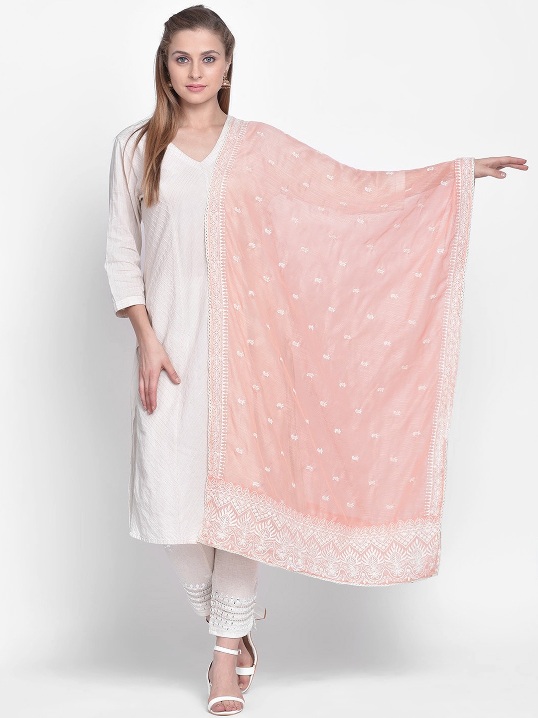 

Dupatta Bazaar Embroidered Dupatta, Peach