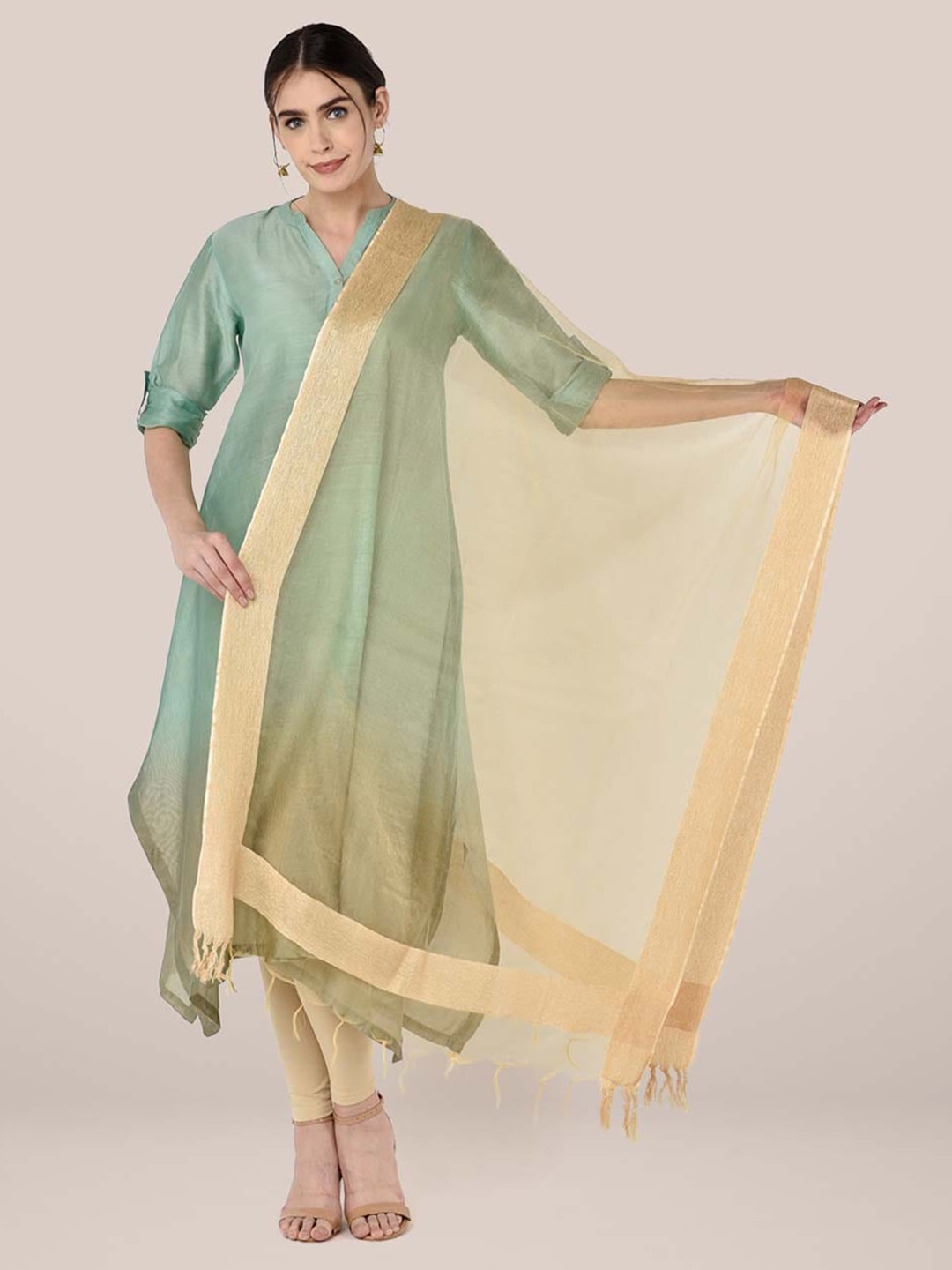 

Dupatta Bazaar Organza Dupatta, Gold