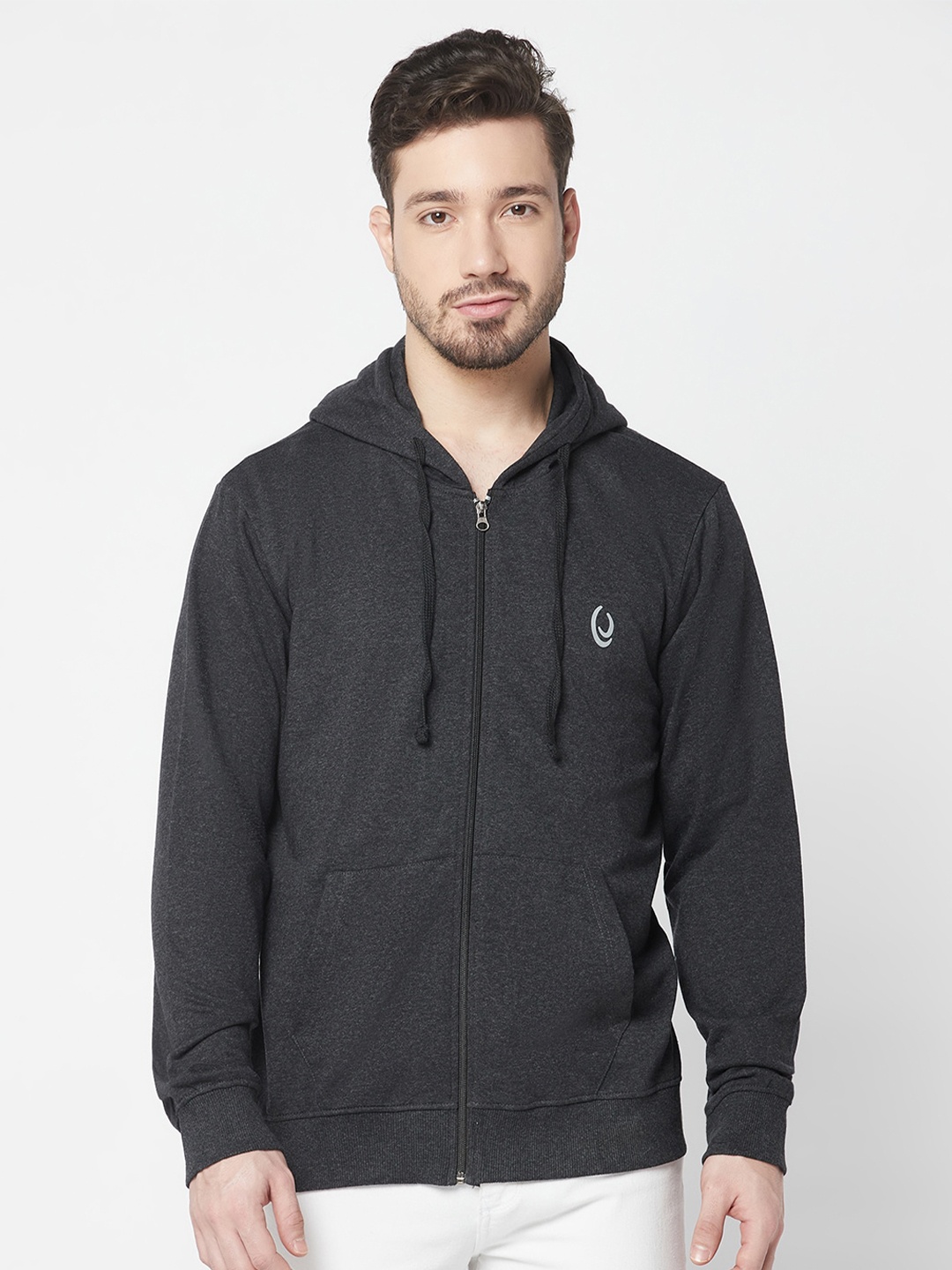 

ELEGANCE Men Hooded Sweatshirt, Charcoal