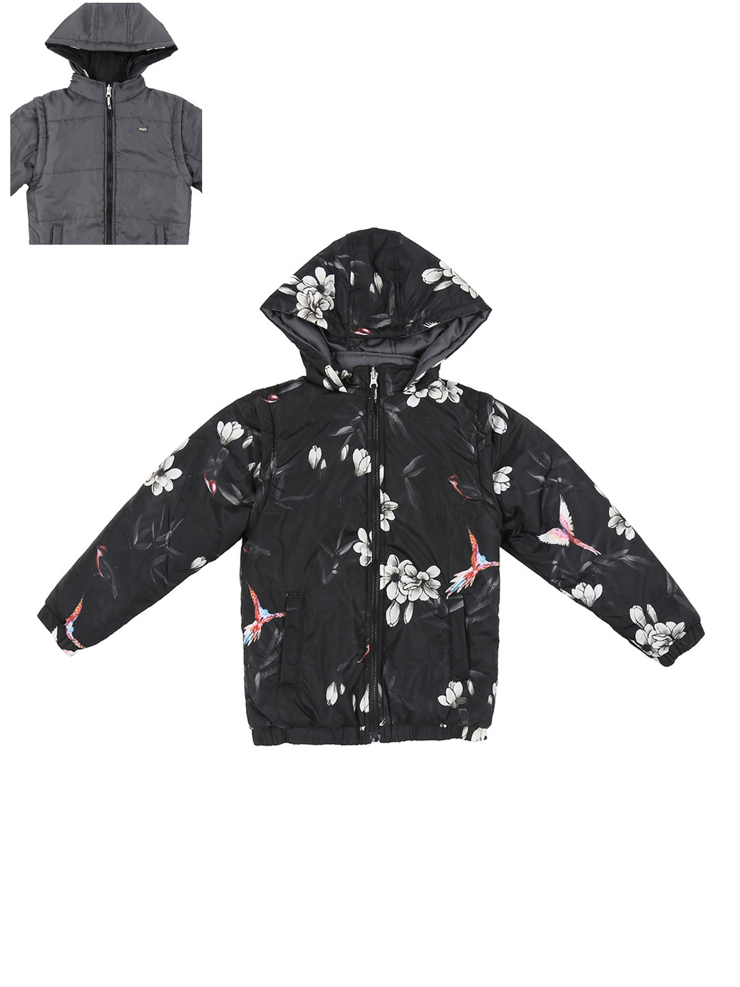 

Gini and Jony Girls Reversible Puffer Jacket, Black