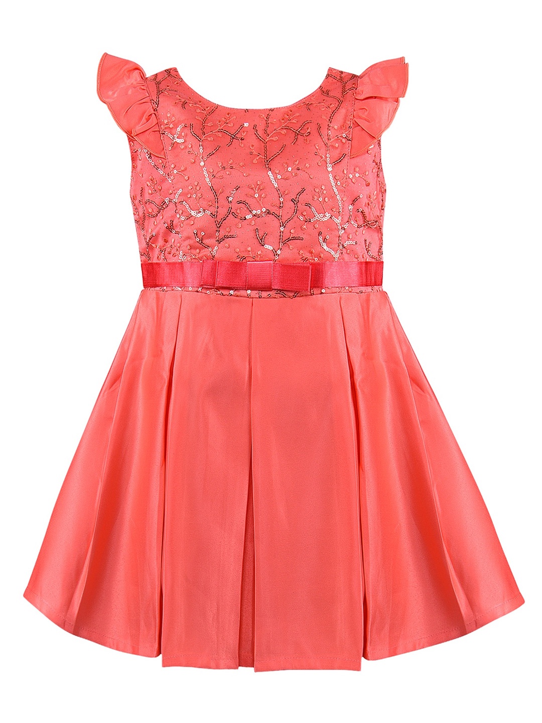 

Wish Karo Solid Satin Dress, Peach
