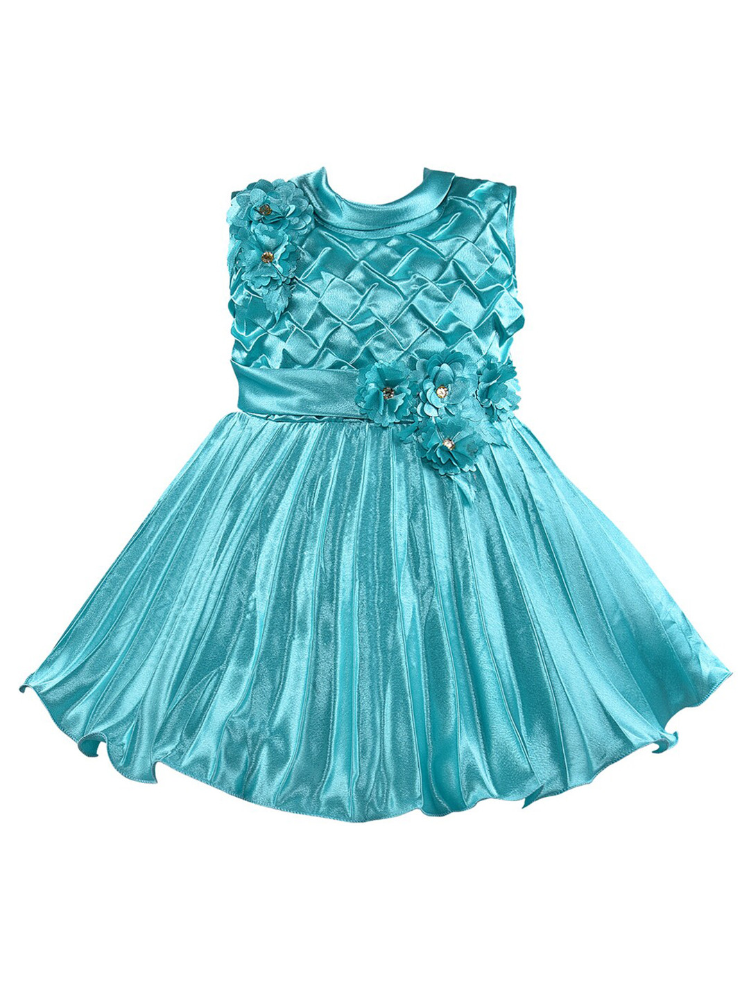 

Wish Karo Sleeveless Floral Satin Dress, Sea green