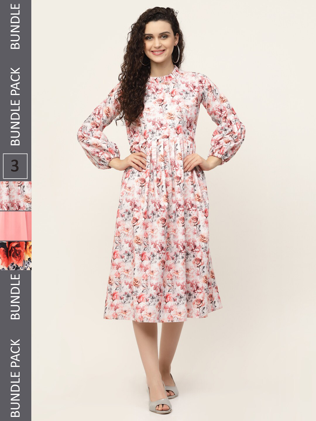 

MISS AYSE Pack of 3 Floral Maxi Dress, White